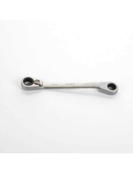 Llave de doble estrella acodada con carraca reversible 10x11 mm ALYCO