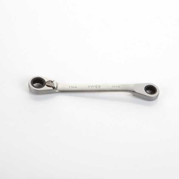 Llave de doble estrella acodada con carraca reversible 16x18 mm ALYCO