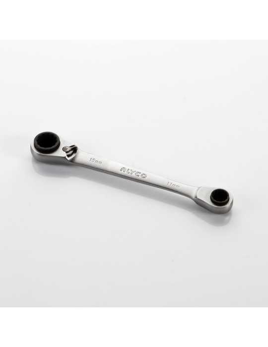 Llave de doble estrella con carraca reversible 4 en 1 8x10-12x13 mm ALYCO