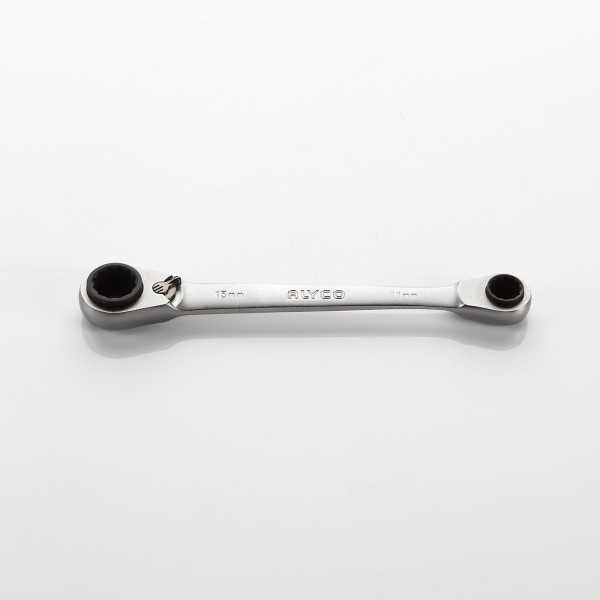 Llave de doble estrella con carraca reversible 4 en 1 9x11-14x15 mm ALYCO