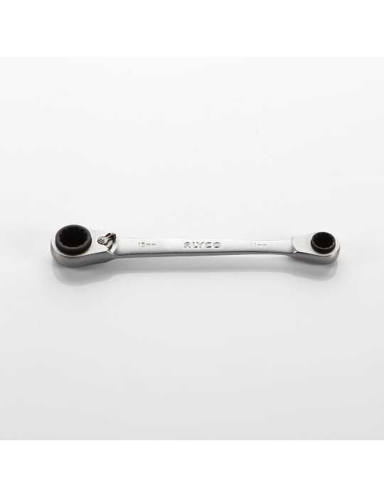 Llave de doble estrella con carraca reversible 4 en 1 16x17-18x19 mm ALYCO