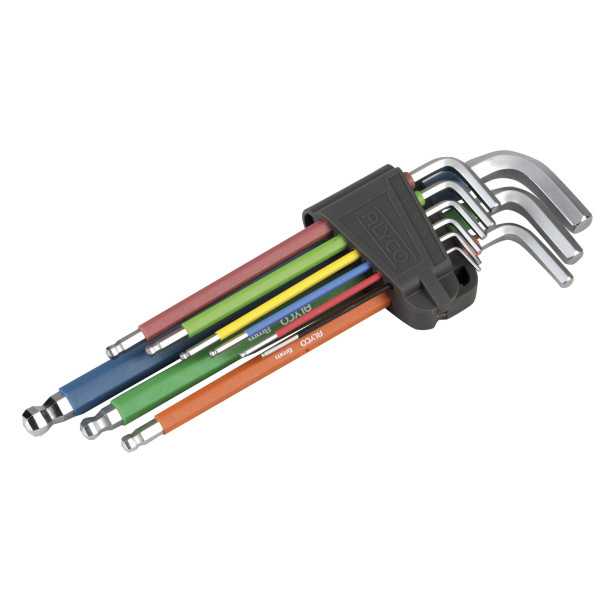 Juego de 9 llaves Allen de bola extralargas multicolor ALYCO