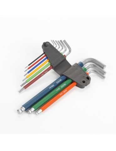 Juego de 9 llaves Allen de bola extralargas multicolor ALYCO 2