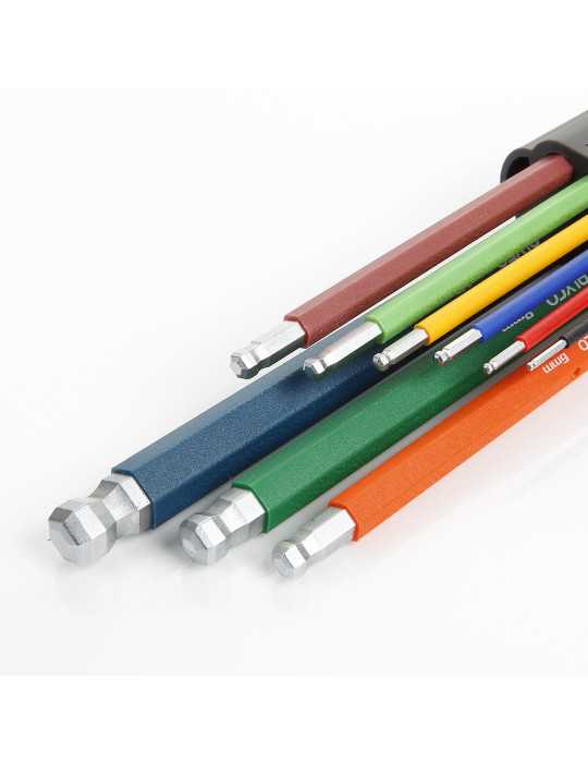 Juego de 9 llaves Allen de bola extralargas multicolor ALYCO