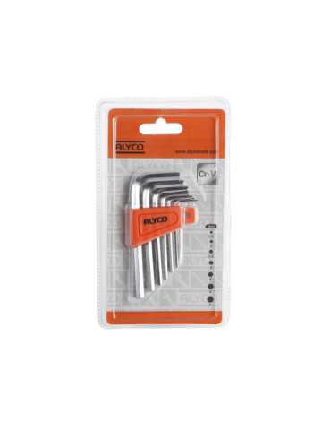 Juego de 7 llaves Allen acodadas en soporte plástico ALYCO ORANGE