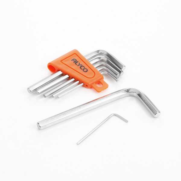 Juego de 7 llaves Allen acodadas en soporte plástico ALYCO ORANGE