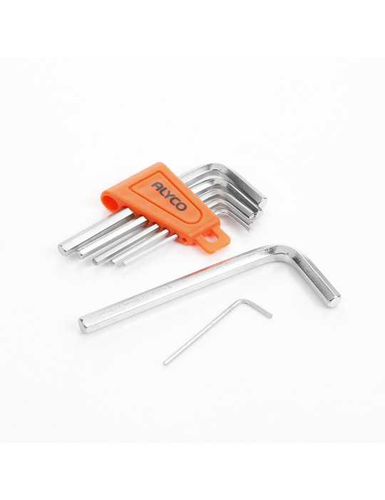 Juego de 7 llaves Allen acodadas en soporte plástico ALYCO ORANGE