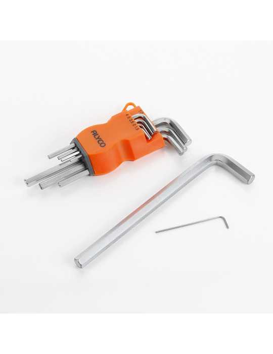 Juego de 9 llaves Allen acodadas en soporte plástico ALYCO ORANGE