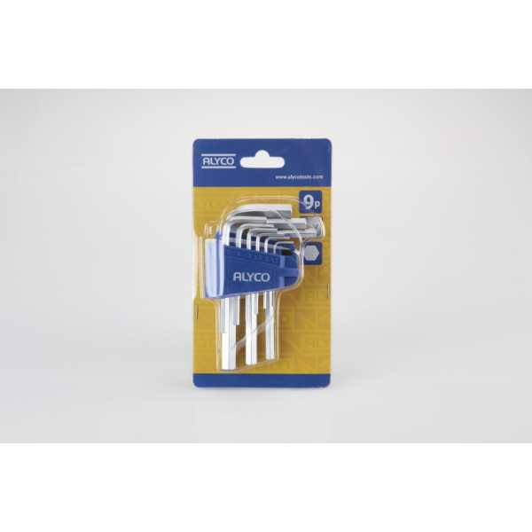 Juego de 9 llaves Allen 1,5-10 mm en soporte plástico ALYCO