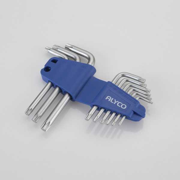 Juego de 9 llaves Torx T10-T50 en soporte plástico ALYCO