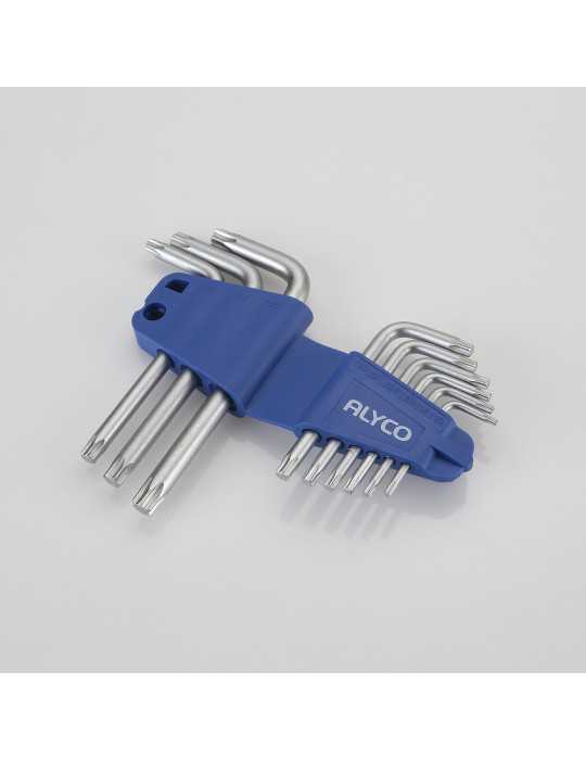 Juego de 9 llaves Torx T10-T50 en soporte plástico ALYCO
