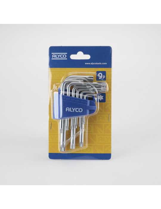 Juego de 9 llaves Torx T10-T50 en soporte plástico ALYCO