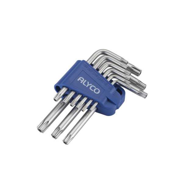 Juego de 9 llaves Torx inviolables T10-T50 en soporte plástico ALYCO