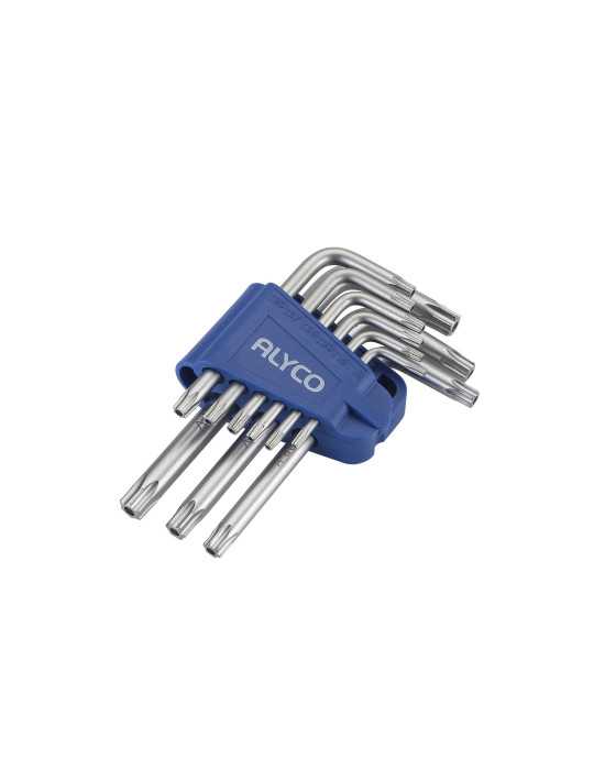 Juego de 9 llaves Torx inviolables T10-T50 en soporte plástico ALYCO