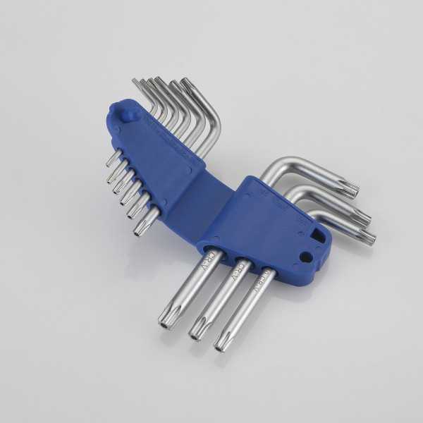 Juego de 9 llaves Torx inviolables T10-T50 en soporte plástico ALYCO