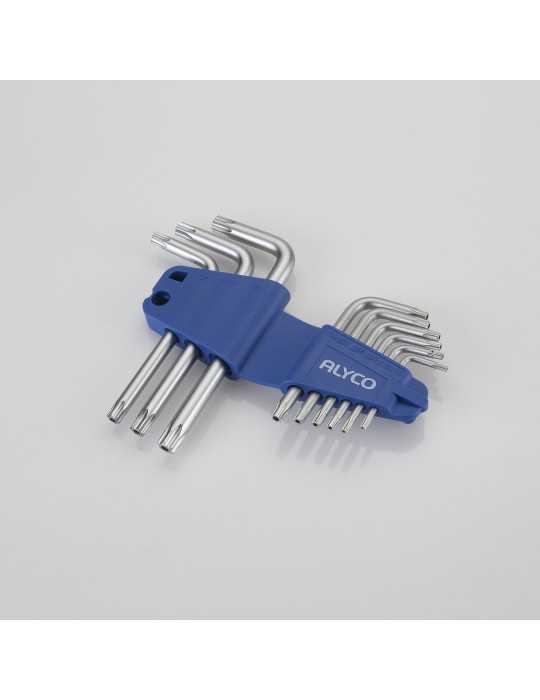 Juego de 9 llaves Torx inviolables T10-T50 en soporte plástico ALYCO
