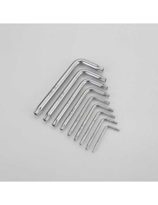 Juego de 9 llaves Torx inviolables T10-T50 en soporte plástico ALYCO
