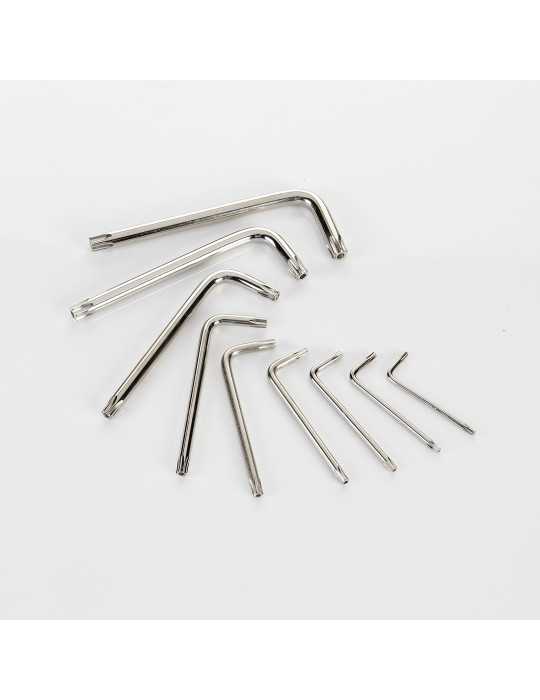 Juego de 9 llaves Torx inviolables T10-T50 en soporte plástico ALYCO