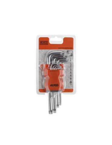 Juego de 9 llaves Torx inviolables en soporte plástico ALYCO ORANGE