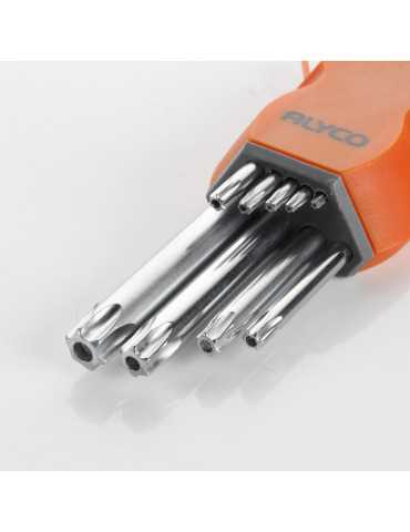 Juego de 9 llaves Torx inviolables en soporte plástico ALYCO ORANGE 2