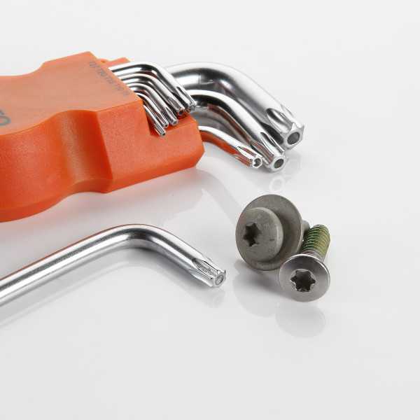 Juego de 9 llaves Torx inviolables en soporte plástico ALYCO ORANGE