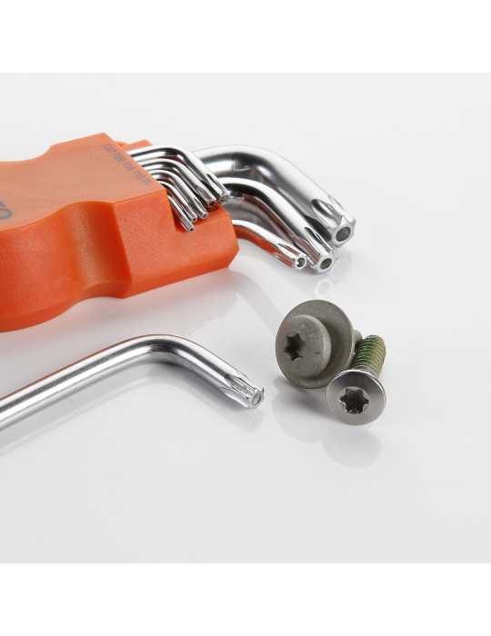 Juego de 9 llaves Torx inviolables en soporte plástico ALYCO ORANGE