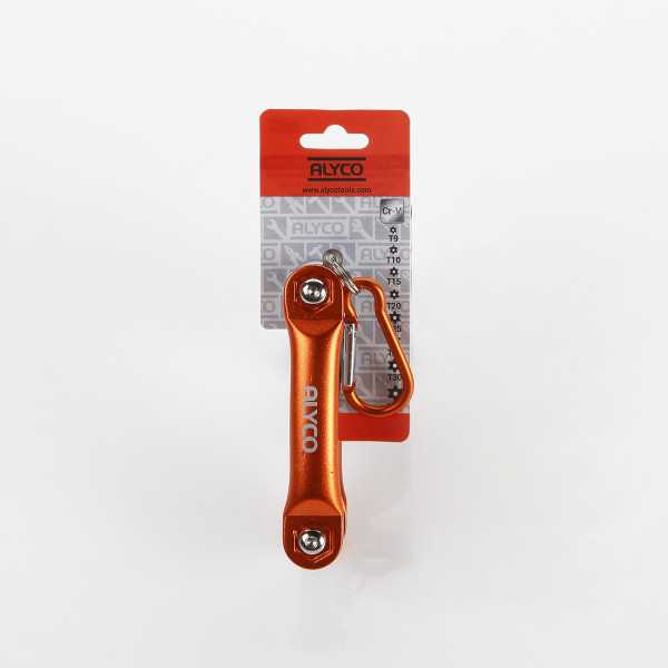 Juego de 8 llaves Torx inviolables en navaja metálica ALYCO ORANGE