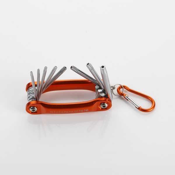 Juego de 8 llaves Torx inviolables en navaja metálica ALYCO ORANGE