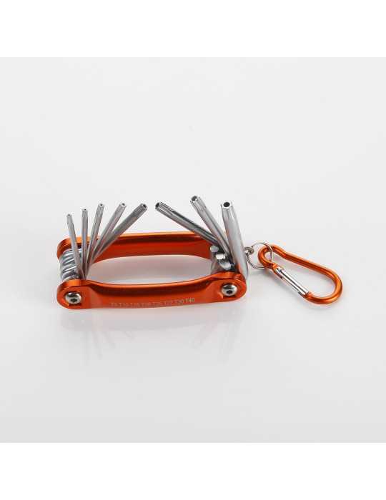 Juego de 8 llaves Torx inviolables en navaja metálica ALYCO ORANGE