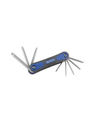Juego de 8 llaves Torx inviolables T9-T40 en navaja bicomponente ALYCO
