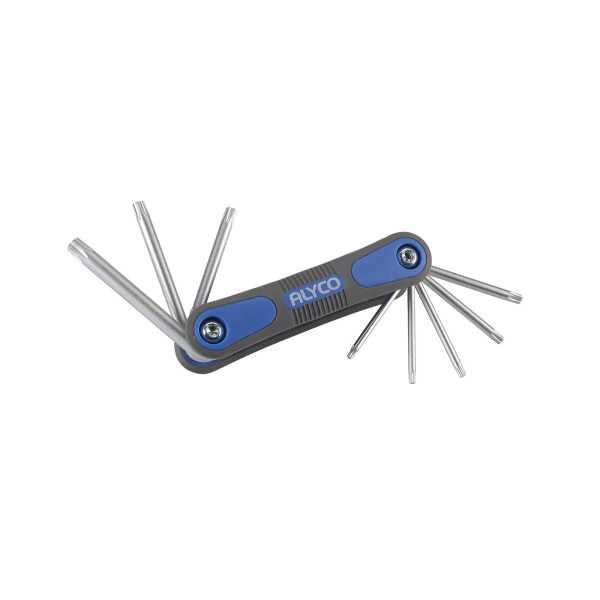 Juego de 8 llaves Torx inviolables T9-T40 en navaja bicomponente ALYCO