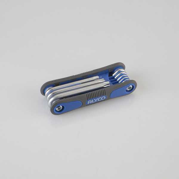 Juego de 8 llaves Torx inviolables T9-T40 en navaja bicomponente ALYCO