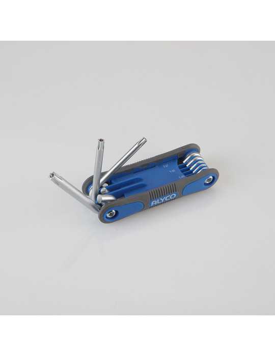 Juego de 8 llaves Torx inviolables T9-T40 en navaja bicomponente ALYCO