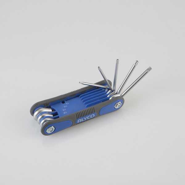 Juego de 8 llaves Torx inviolables T9-T40 en navaja bicomponente ALYCO