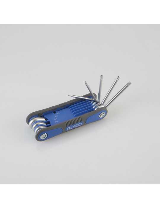 Juego de 8 llaves Torx inviolables T9-T40 en navaja bicomponente ALYCO