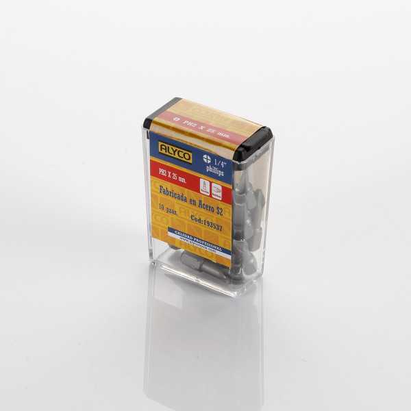 Caja de 10 puntas Phillips PH1x25 mm de 1/4" ALYCO
