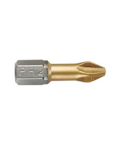 Punta Phillips PH1x25 mm con recubrimiento de titanio de 1/4" ALYCO