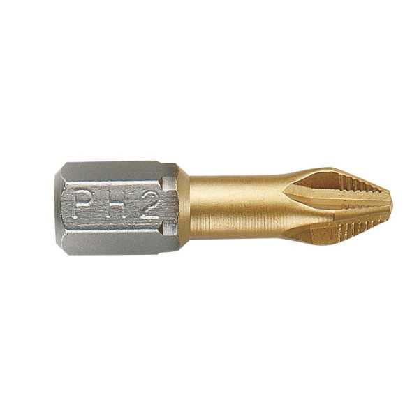 Punta Phillips PH3x25 mm con recubrimiento de titanio de 1/4" ALYCO