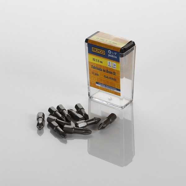 Punta Pozidriv PZ1x25 mm de 1/4" ALYCO