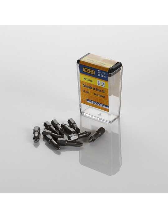Punta Pozidriv PZ2x25 mm de 1/4" ALYCO