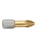 Punta Pozidriv PZ1x25 mm con recubrimiento de titanio de 1/4" ALYCO