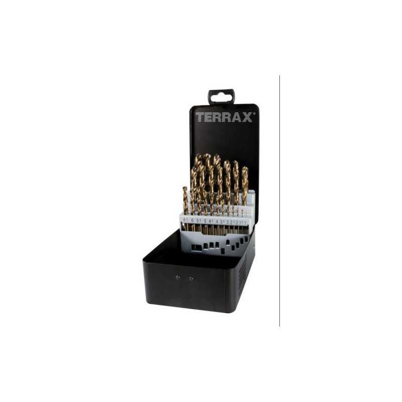 Juego 25 brocas hssco TERRAX rectificadas A215215