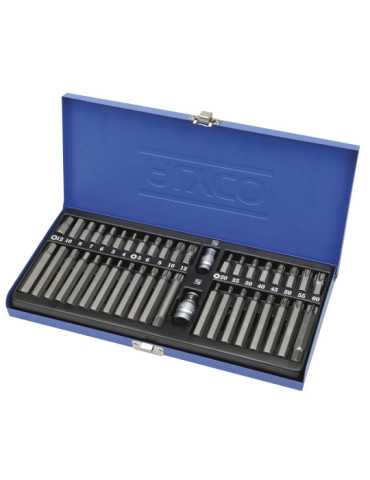 Juego de 40 puntas de 3/8" y 2 adaptadores en caja metálica ALYCO