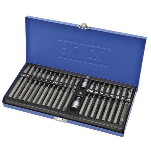 Juego de 40 puntas de 3/8" y 2 adaptadores en caja metálica ALYCO