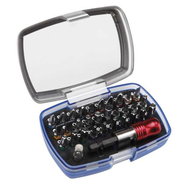 Juego de 32 puntas y adaptadores de 1/4" en caja de plástico ALYCO