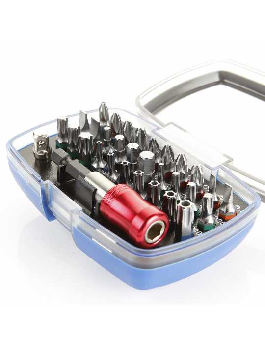Juego de 32 puntas y adaptadores de 1/4" en caja de plástico ALYCO
