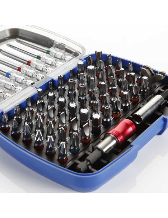 Juego de 71 puntas y adaptadores de 1/4" en caja de plástico ALYCO