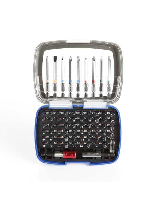 Juego de 71 puntas y adaptadores de 1/4" en caja de plástico ALYCO