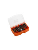 Juego de 30 puntas de atornillar de 1/4" y adaptador en caja de plástico ALYCO ORANGE
