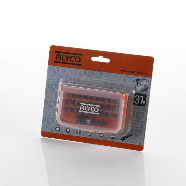 Juego de 30 puntas de atornillar de 1/4" y adaptador en caja de plástico ALYCO ORANGE